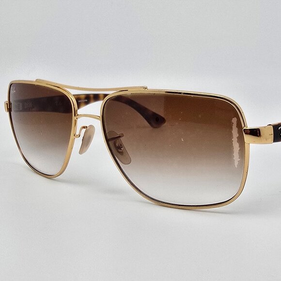 Ray-Ban RB3483 001/51 Matte Arista Gold Frame Light Brown Len Aviator Sunglasses - Picture 3 of 16